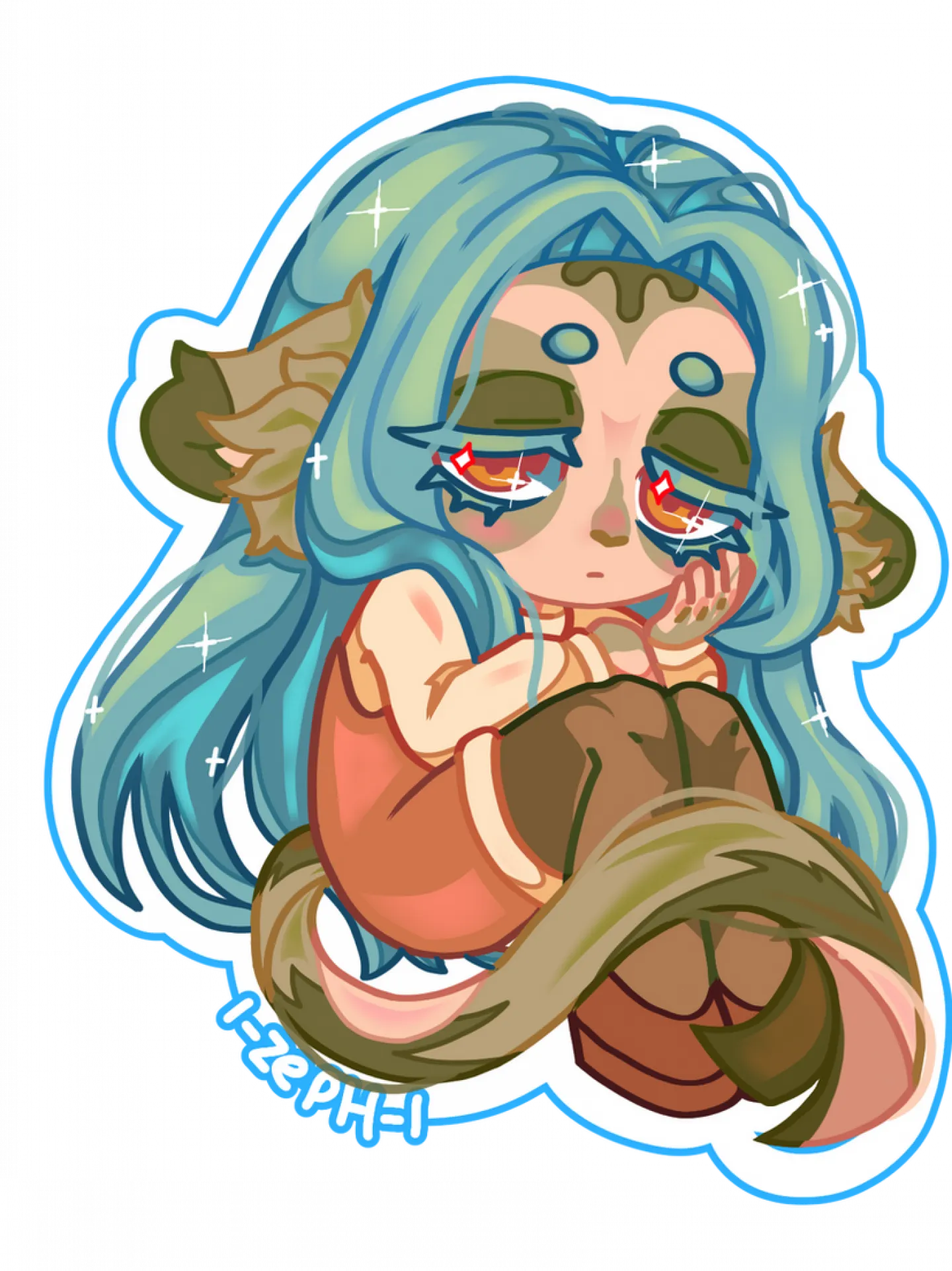 One of my OC's, Sable, as a sticker!